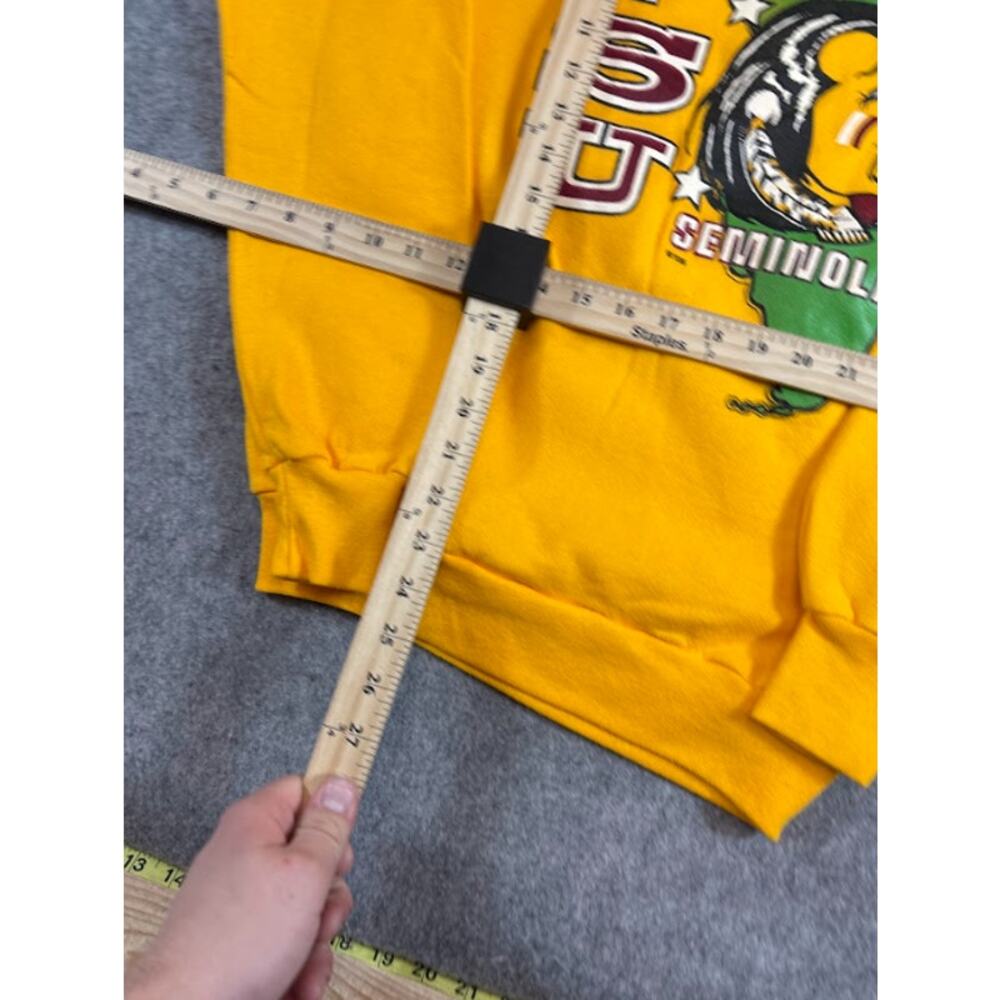 VTG 80s 90s Florida State Seminoles Sweatshirt Mens S Yellow Crewneck Collegiate - Picture 5 of 5